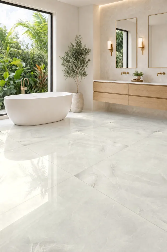 Belona Onix Beige 48×48 porcelain installed